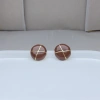 18K Maillard color series autumn and winter oil-dropping ear studs details Picture